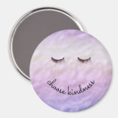 Lila Pink Ombre Black Eyelashes Kindheit Magnet (Vorderseite/Rückseite)
