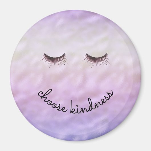 Lila Pink Ombre Black Eyelashes Kindheit Magnet (Vorne)