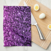 Lila Pink Ombre Glitzer Glitzern Geschirrtuch (Viertel Falte)