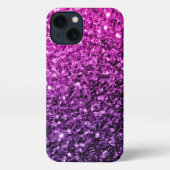 Lila Pink Ombre Glitzer Glitzern iPhone Hülle (Rückseite)