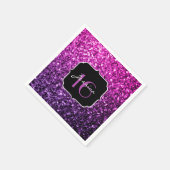 Lila Pink Ombre Glitzer Glitzern Sweet 16 Serviette (Ecke)