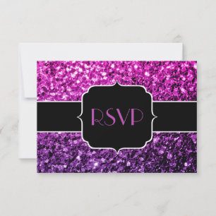 Lila Pink Ombre Glitzer Glitzern Sweet 16 UAWG RSVP Karte
