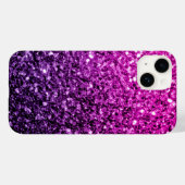 Lila Pink Ombre Imitate Glitzer Glitzern Case-Mate iPhone Hülle (Rückseite (Horizontal))