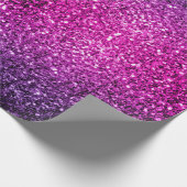 Lila Pink Ombre Imitate Glitzer Glitzern Geschenkpapier (Ecke)