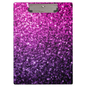 Lila Pink Ombre Imitate Glitzer Glitzern Klemmbrett (Vorderseite)