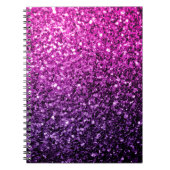 Lila Pink Ombre Imitate Glitzer Glitzern Notizblock (Vorderseite)