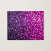 Lila Pink Ombre Imitate Glitzer Glitzern Puzzle (Horizontal)