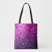 Lila Pink Ombre Imitate Glitzer Glitzern Tasche (Vorderseite)