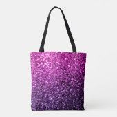 Lila Pink Ombre Imitate Glitzer Glitzern Tasche (Rückseite)