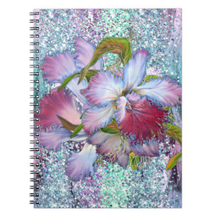 Lila Pink Orchid Floral Aquarell Notizblock