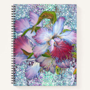 Lila Pink Orchid Floral Aquarell Notizblock