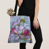 Lila Pink Orchid Floral Aquarell Tasche (Von Nahem)