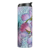 Lila Pink Orchid Floral Aquarell Thermosbecher (Nach links gedreht)