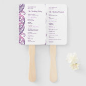 Lila-Pink-Paisley-Hochzeitsprogramm Fächer (Vorne und Hinten)
