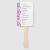 Lila-Pink-Paisley-Hochzeitsprogramm Fächer (Vorderseite)