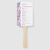 Lila-Pink-Paisley-Hochzeitsprogramm Fächer (Rückseite)