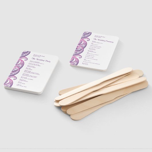 Lila-Pink-Paisley-Hochzeitsprogramm Fächer (Non-assembled)