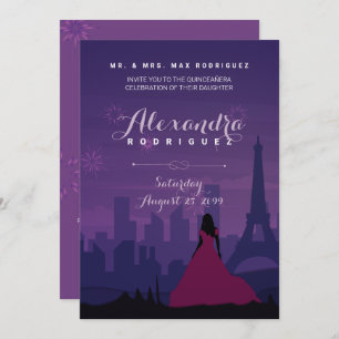 Lila Pink Paris Feuerwerk Quinceañera