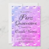 Lila Pink Paris Quinceñera Celebration Einladung (Vorderseite)