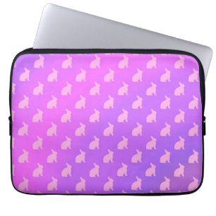 Lila Pink Pastel Bunny Background Bunnies Laptopschutzhülle