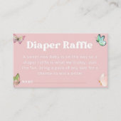 Lila Pink Pastel Butterfly Diaper Raffel Ticket Begleitkarte (Vorderseite)