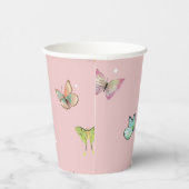 Lila Pink Pastell Butterfly Pappbecher (Rechts)