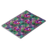 Lila Pink Peacock Floral Notizblock (Linke Seite)