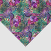 Lila Pink Peacock Floral Seidenpapier (Detail)