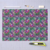 Lila Pink Peacock Floral Seidenpapier (Handwerk)