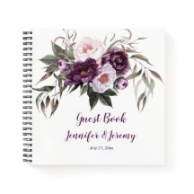Lila Pink Peonies Grünes Gästebuch