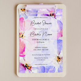 Lila Pink Peony Bridal Dusche Einladung