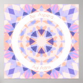 Lila Pink Per Aspera Ad Astra Sterne Motivierend Poster (Vorne)