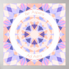 Lila Pink Per Aspera Ad Astra Sterne Motivierend Poster