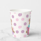 Lila Pink Polka Dot Bear Geburtstag Pappbecher (Rechts)