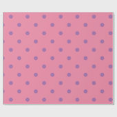 lila Pink-Polka-Punkte Geschenkpapier (Flach)