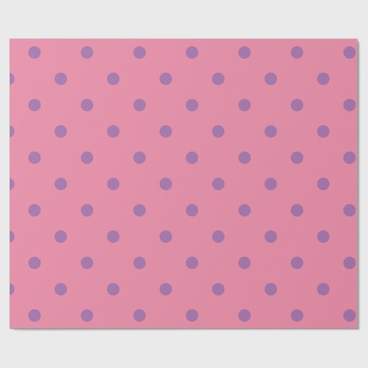 lila Pink-Polka-Punkte Geschenkpapier (Flach)