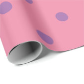 lila Pink-Polka-Punkte Geschenkpapier (Rolleneckpunkt)