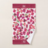 Lila Pink Pope Galore Pattern Badetuch Set (Handtuch)