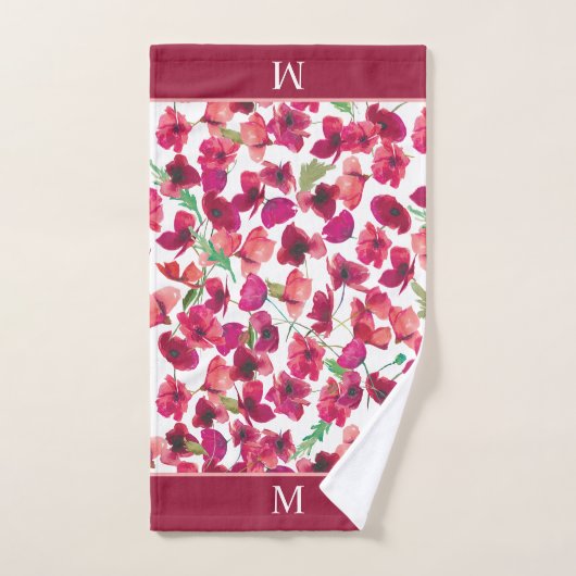 Lila Pink Pope Galore Pattern Badetuch Set (Handtuch)