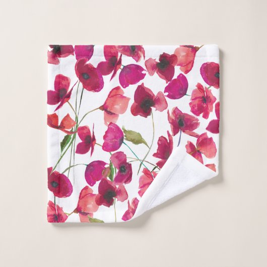 Lila Pink Pope Galore Pattern Badetuch Set (Waschlappen)