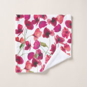 Lila Pink Pope Monogramm Badetuch Set (Waschlappen)