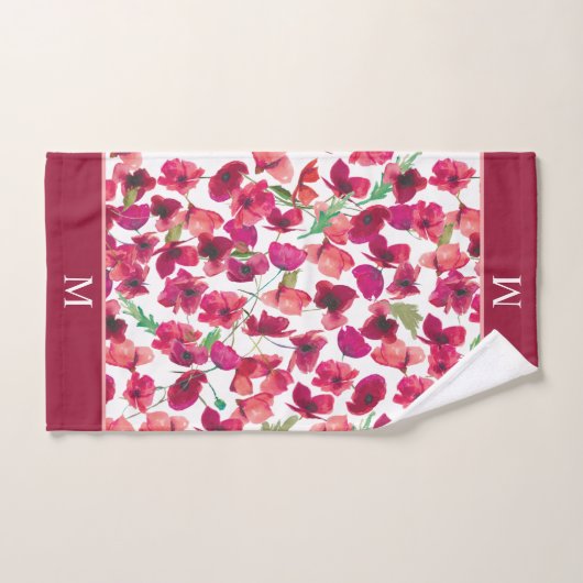 Lila Pink Pope Monogramm Badetuch Set (Handtuch)