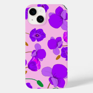 Lila Pink Poppy Papaver Field Illustration Case-Mate iPhone 14 Hülle