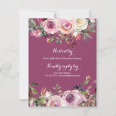 Lila Pink Rosa Floral Engagement Party Einladung (Rückseite)