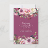 Lila Pink Rose 80. Geburtstag Einladung (Rückseite)