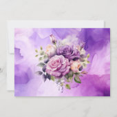 Lila Pink Roses Probe Abendessen Einladung (Rückseite)