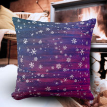 Lila Pink Rustic Wood Snowflake Weihnachten