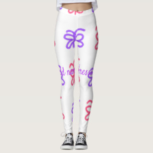 Lila Pink-Schmetterling-Doodmuster fügt Namenstext Leggings