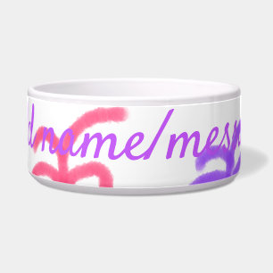 Lila Pink-Schmetterling-Doodmuster fügt Namenstext Napf