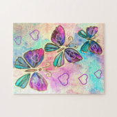 Lila Pink-Schmetterlinge-Puzzle Puzzle (Horizontal)